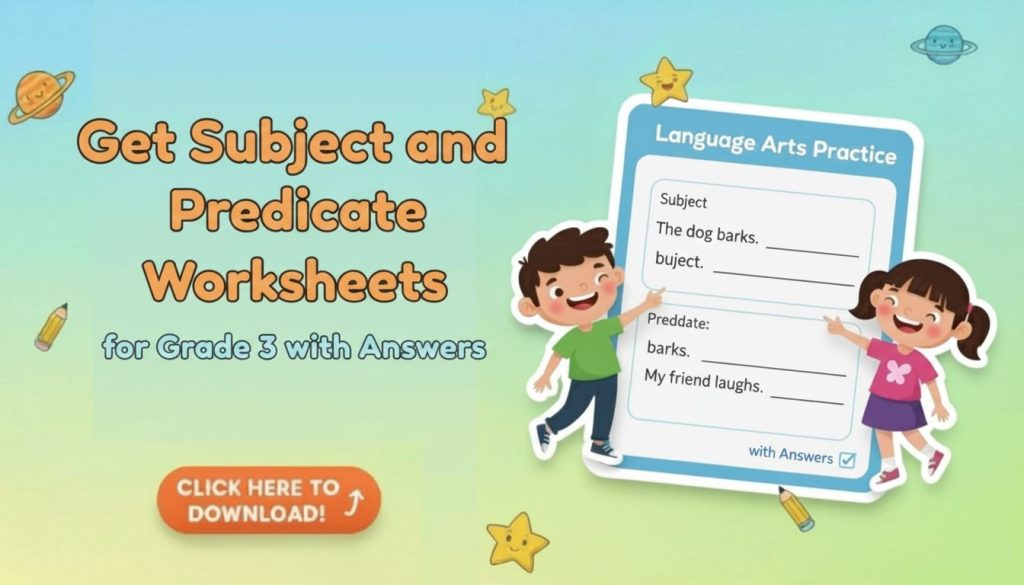 get subject and predicate worksheets for grade 3 with answers