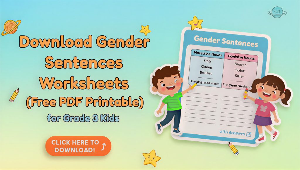 Download Gender Sentences Worksheets for Grade 3
